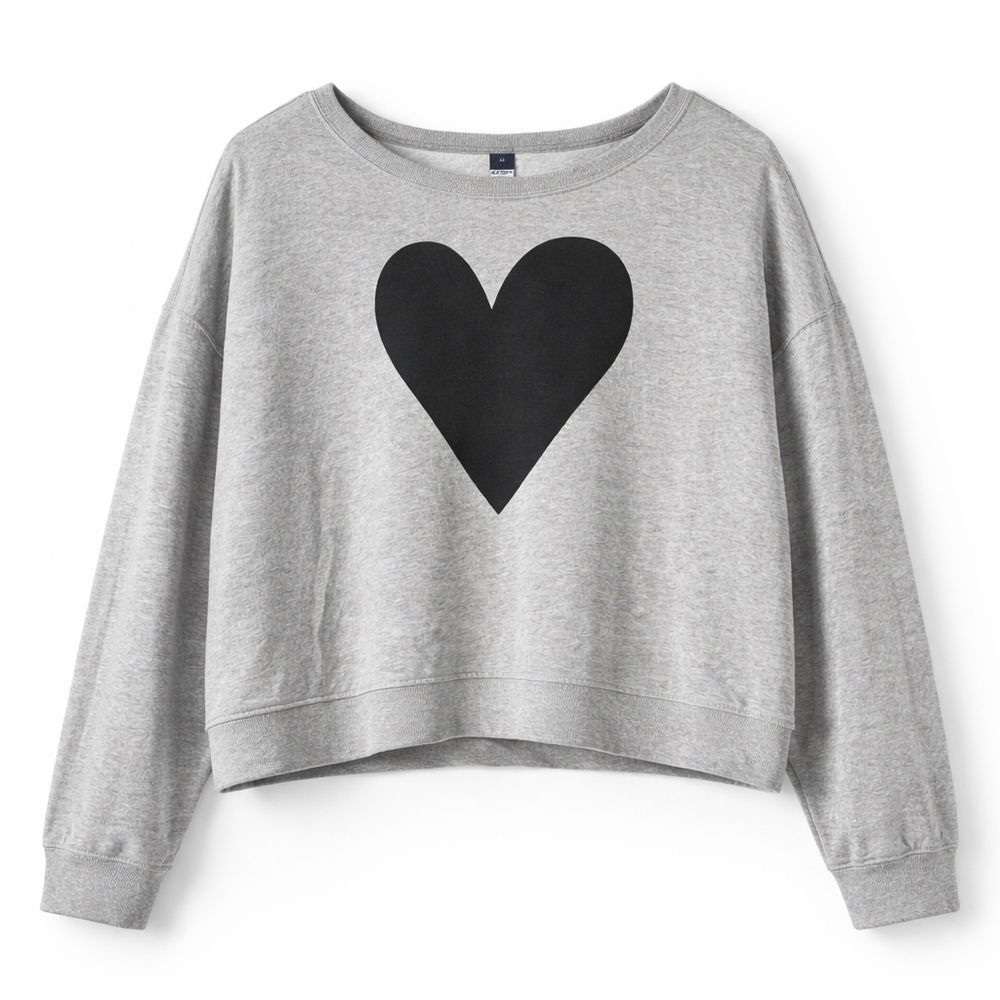 Old Navy Gray Sweater with Black Heart